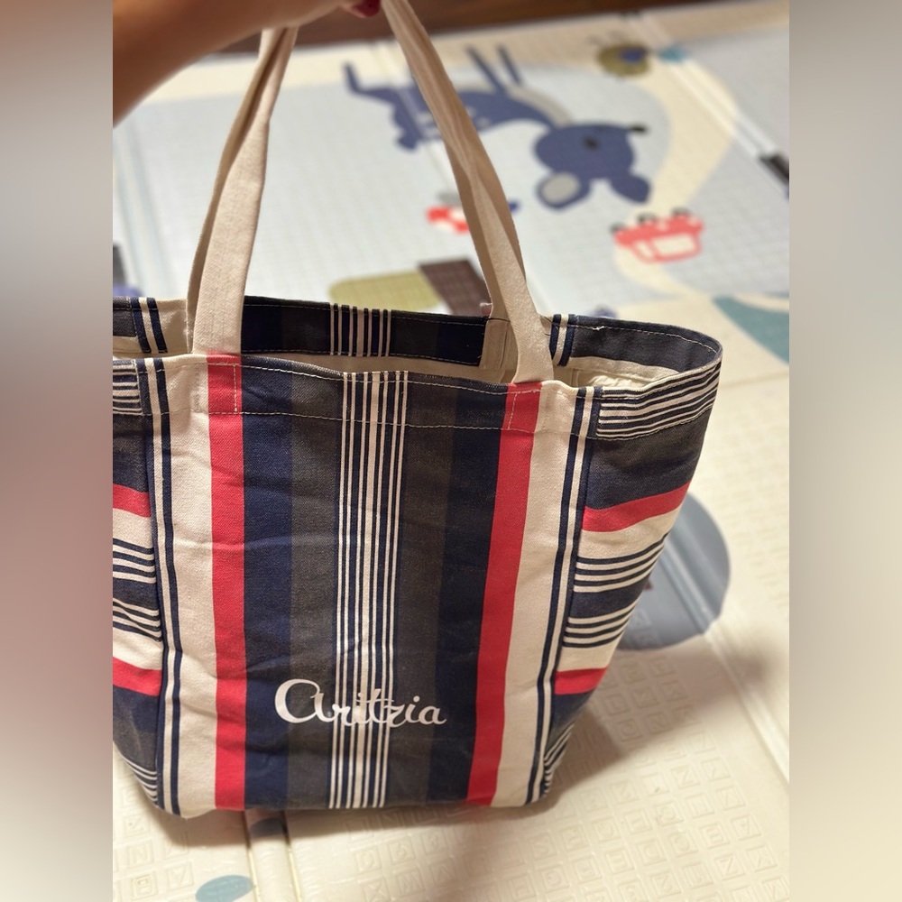 Aritzia Tote Bag “Patriot” | Striped Canvas | Red, Navy, White nwt - Picture 9 of 11